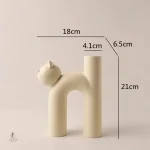 Vase en céramique chat stylisé