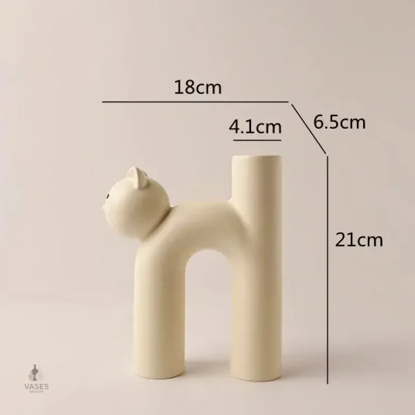 Vase en céramique chat stylisé