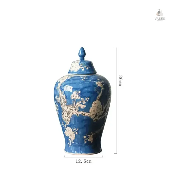 Vase bleu, accessoire de décoration asiatique
