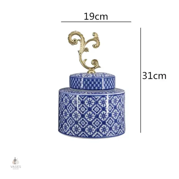 Vase élégant, style bleu blanc traditionnel