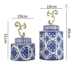 Vase bleu blanc, artisanat chinois ancien