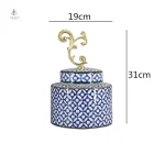 Élégant vase chinois, motifs bleus
