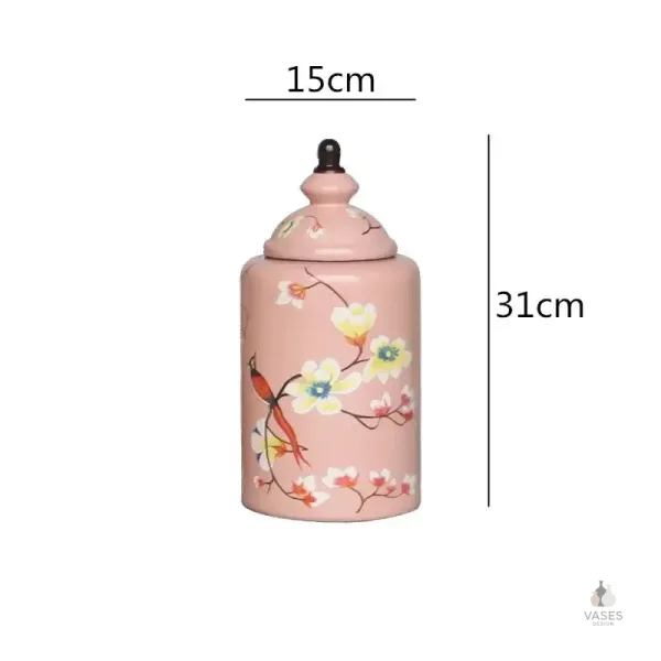 Vase en céramique à motifs d'oiseaux