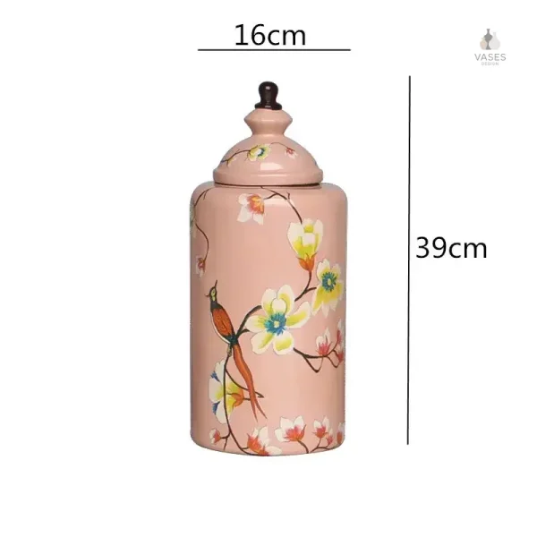 Vase chinois avec décor d'oiseaux stylisés