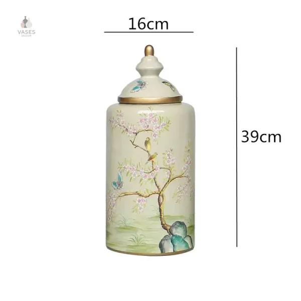 Vase chinois aux oiseaux artistiques