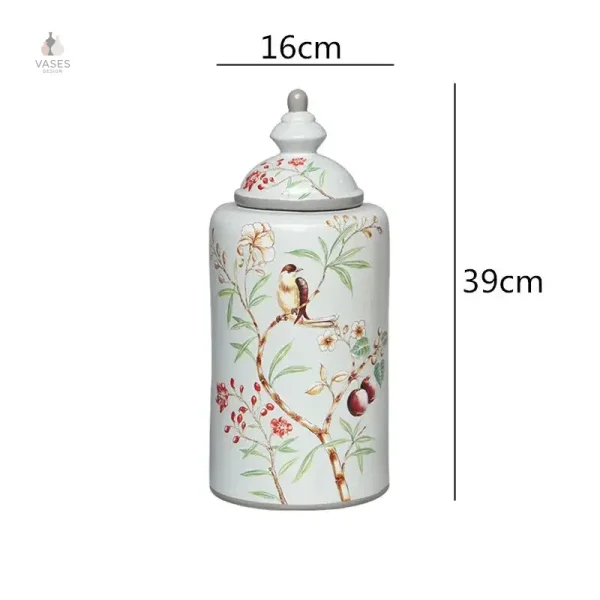 Vase chinois aux motifs aviaires raffinés
