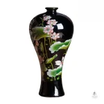 Vase chinois en noir, idéal pour arrangements floraux
