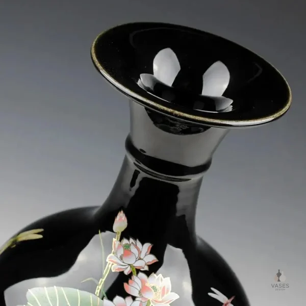 Vase chinois moderne, couleur noire chic