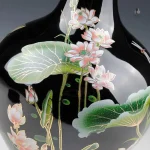 Vase noir en céramique, accent élégant
