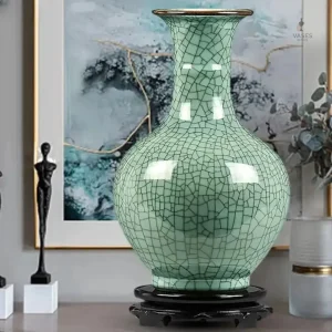 Vase chinois vert élégant en céramique