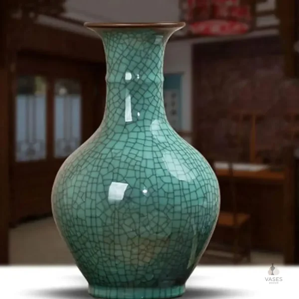 Vase chinois vert, pièce décorative unique