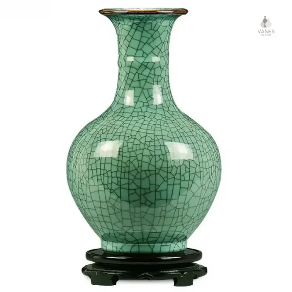 Vase vert, accent décoratif pour intérieur asiatique