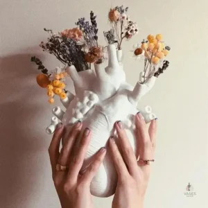 Vase coeur anatomique en céramique décorative