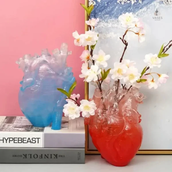 Vase coeur organe en céramique décorative