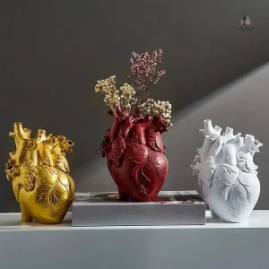 Vase coeur Seletti en céramique blanche élégante