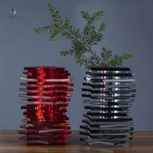 Vase design en cristal pour décoration intérieure