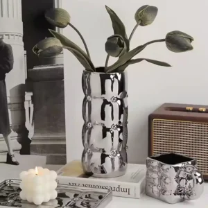 Élégant vase cylindrique pour décoration intérieure