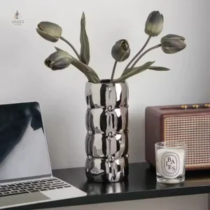 Vase décoratif cylindrique pour fleurs et plantes