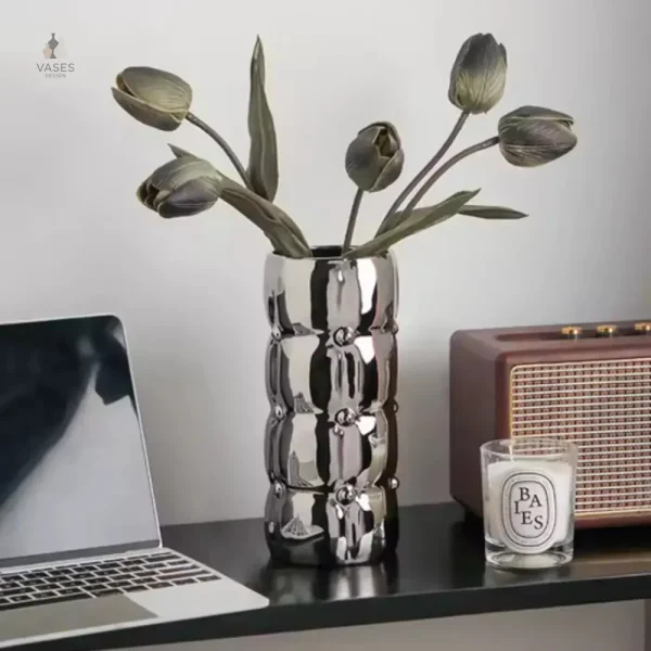 Vase décoratif cylindrique pour fleurs et plantes