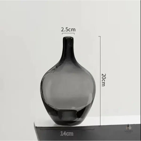 Vase noir en verre, style dame jeanne