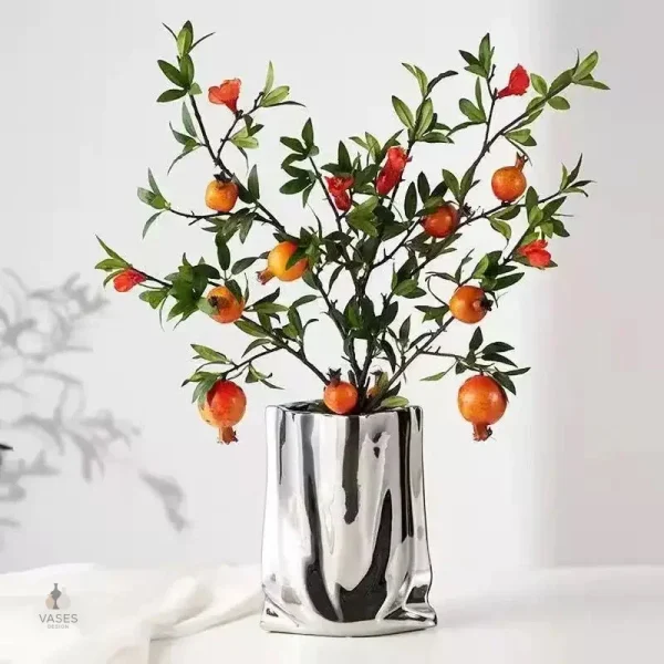Vase minimaliste en métal pour décoration