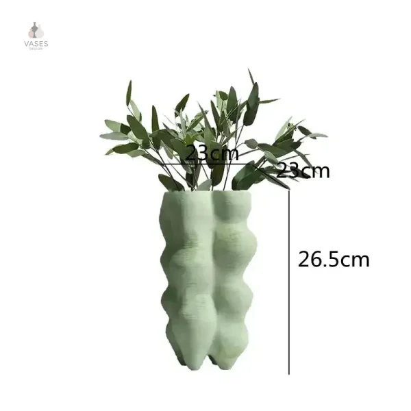 Vase design unique en couleur verte