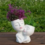 Vase visage à deux visages, design unique et moderne