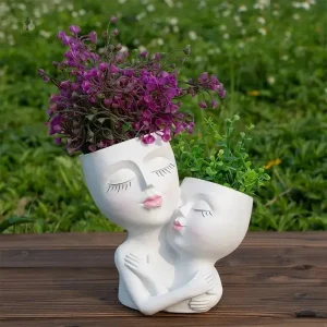 Vase visage à deux visages, design unique et moderne