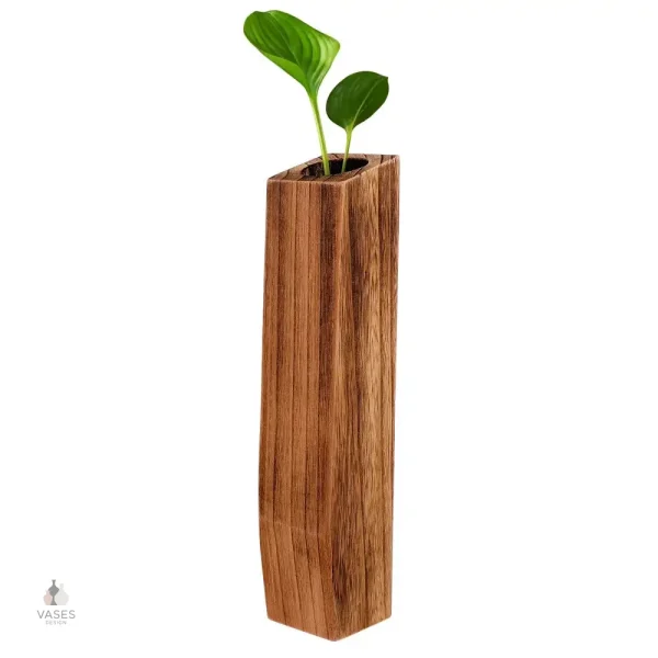 Vase décoratif en bois, style organique et moderne