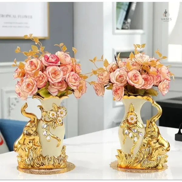 Vase éléphant décoratif en céramique