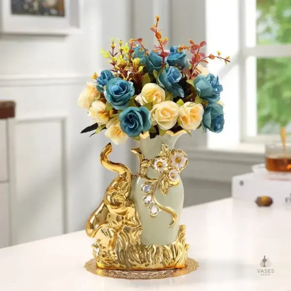 Lot de vases éléphants pour décoration intérieure