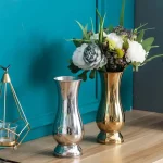 Vase en acier minimaliste contemporain