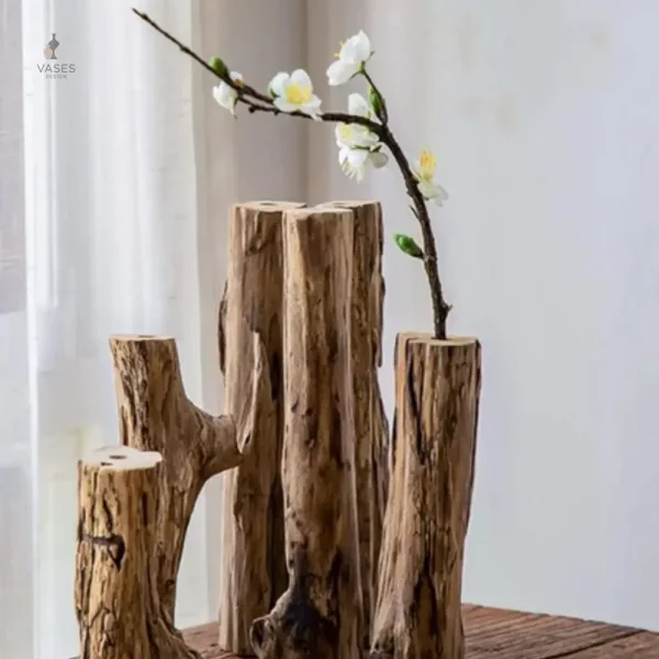 Élégant vase en bois pour un style rustique