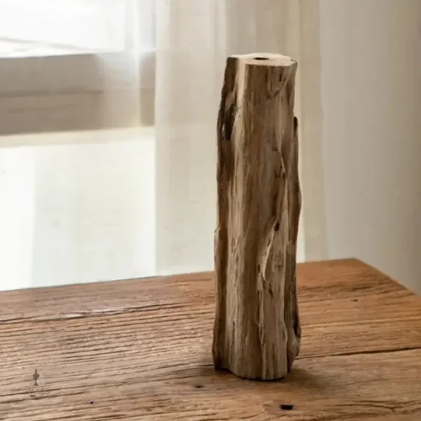 Vase décoratif en bois, pièce maîtresse moderne
