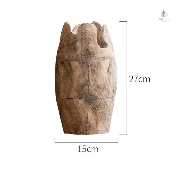 Vase en bois pour fleurs