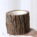 Vase en bois naturel, idéal pour fleurs fraîches ou séchées