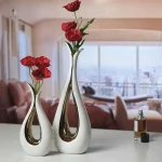 Vase céramique blanc élégant et moderne