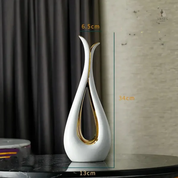 Vase blanc en céramique pour style contemporain