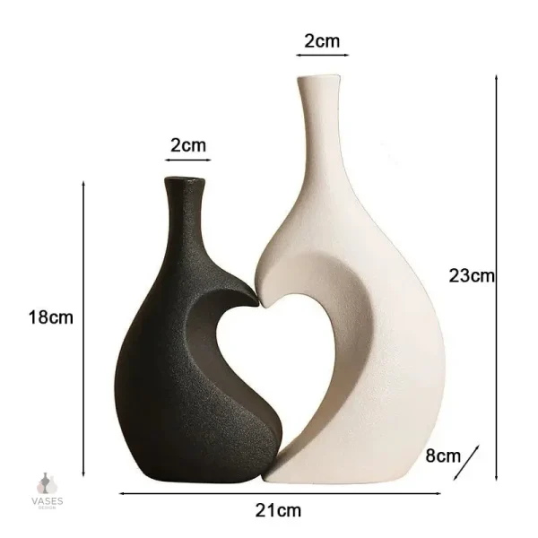 Vase en forme de cœur, accent romantique pour la chambre