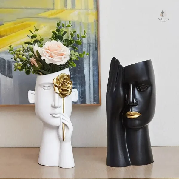 vase-en-forme-de-visage-1 Vase visage contemporain en céramique élégante