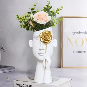 Vase visage moderne, design unique pour décoration intérieure