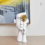 Vase artistique en forme de visage, accessoire décoratif captivant