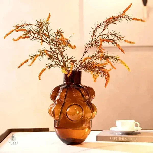 Vase design coloré en verre pour décoration intérieure
