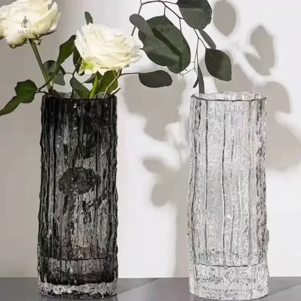 Vase en verre cylindrique élégant et moderne