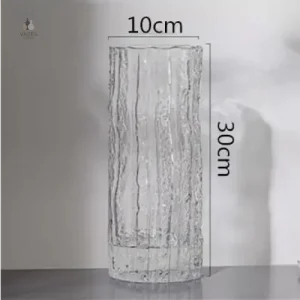 Vase cylindrique en verre, design minimaliste