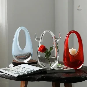 Vase en verre décoratif pour intérieur moderne