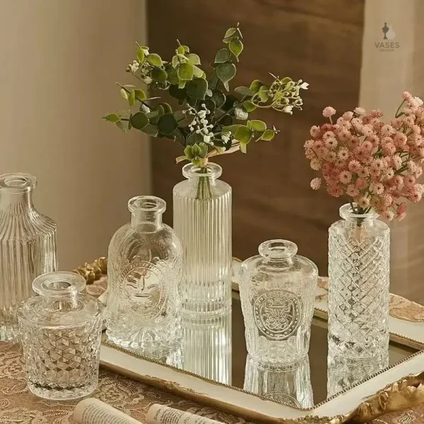 Vase en verre pour fleurs naturelles