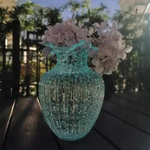 Vase élégant en verre clair