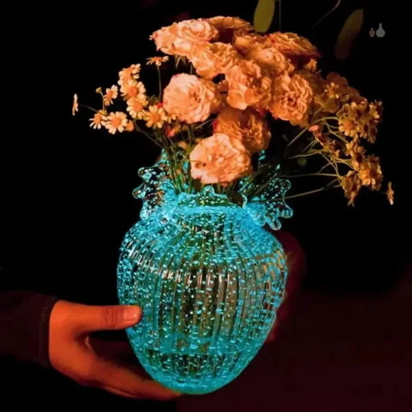 Vase en verre clair pour décoration intérieure