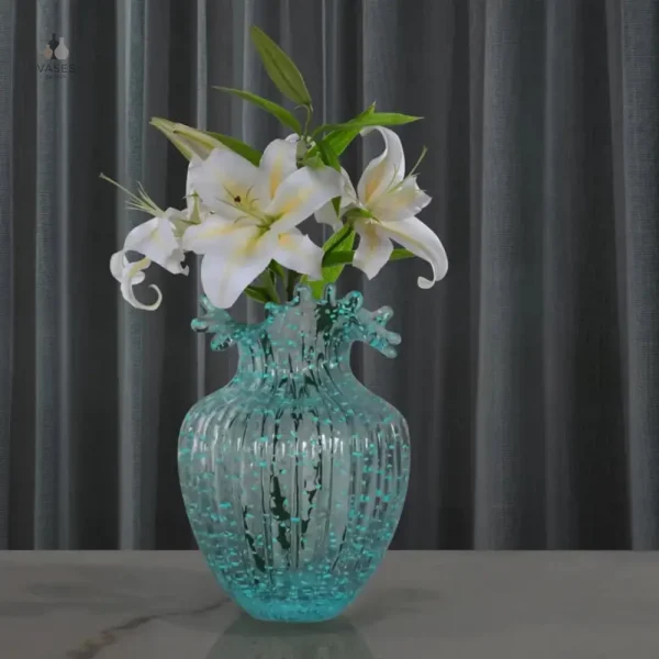 Vase en verre lumineux pour table d'appoint